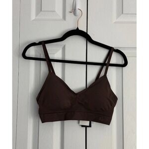 NWT Lauren Ralph Lauren S Luxe Smoothing Wireless Bralette Women's Medium Brown